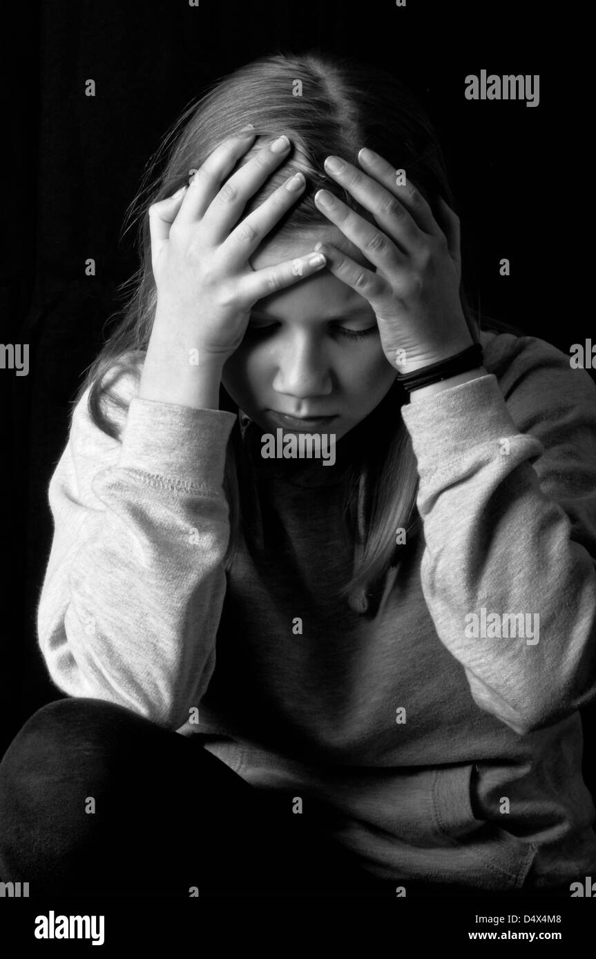 Depressed child Stock Photo