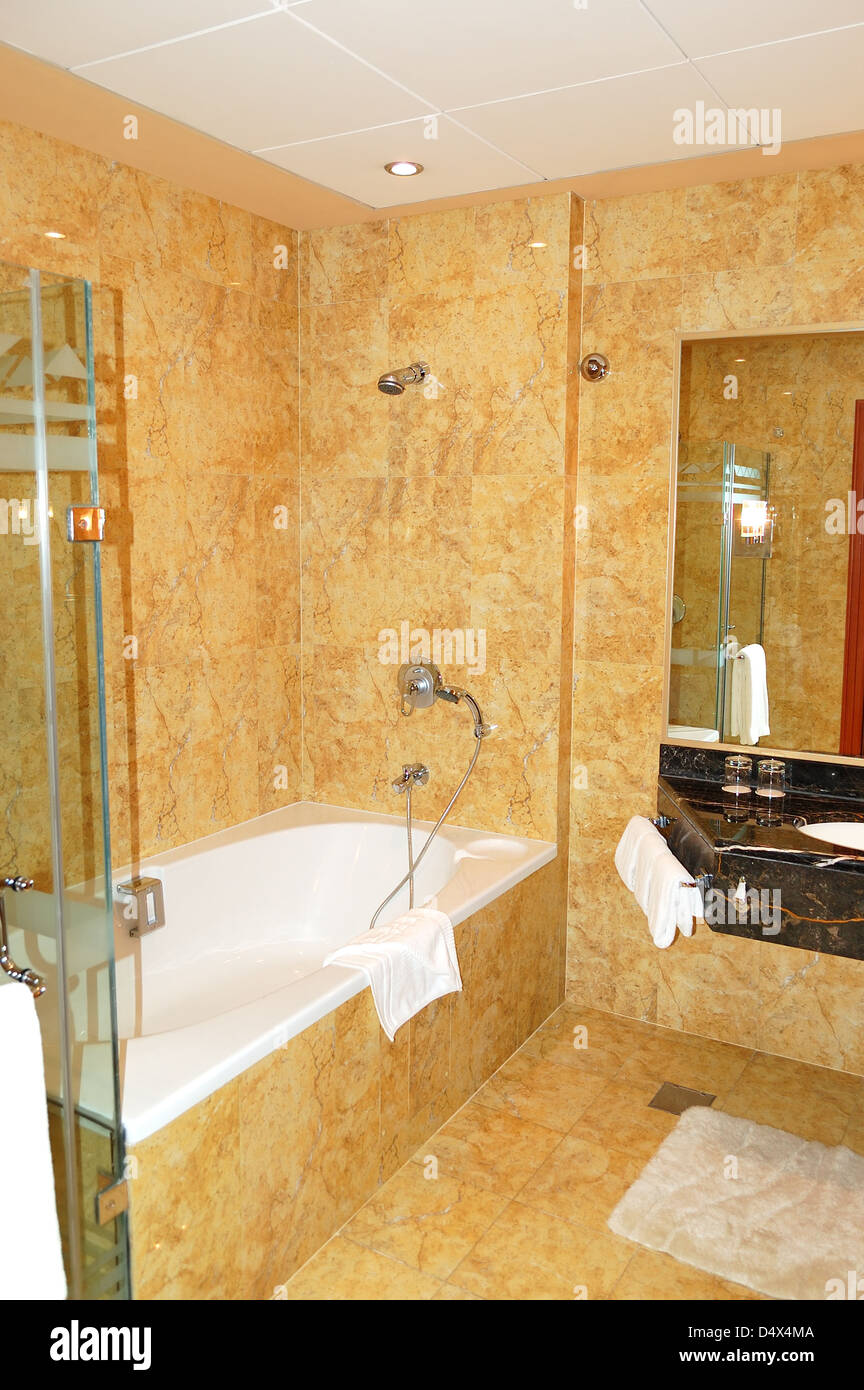 Bathroom in the luxurious hotel, Dubai, UAE Stock Photo Alamy