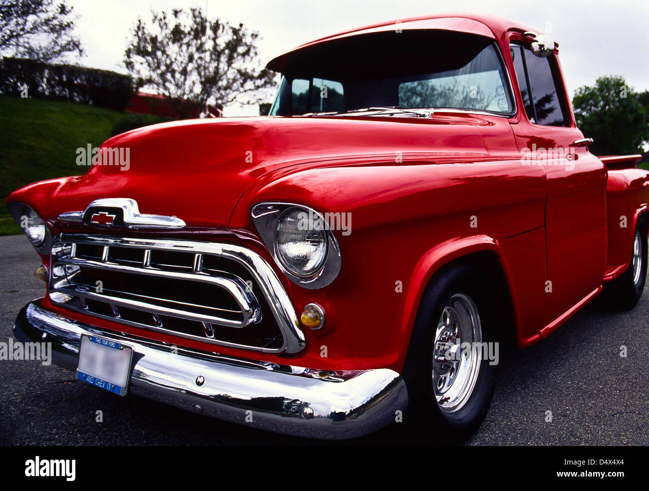 1956 Custom Chevrolet Step-Side Pick Up Truck Stock Photo