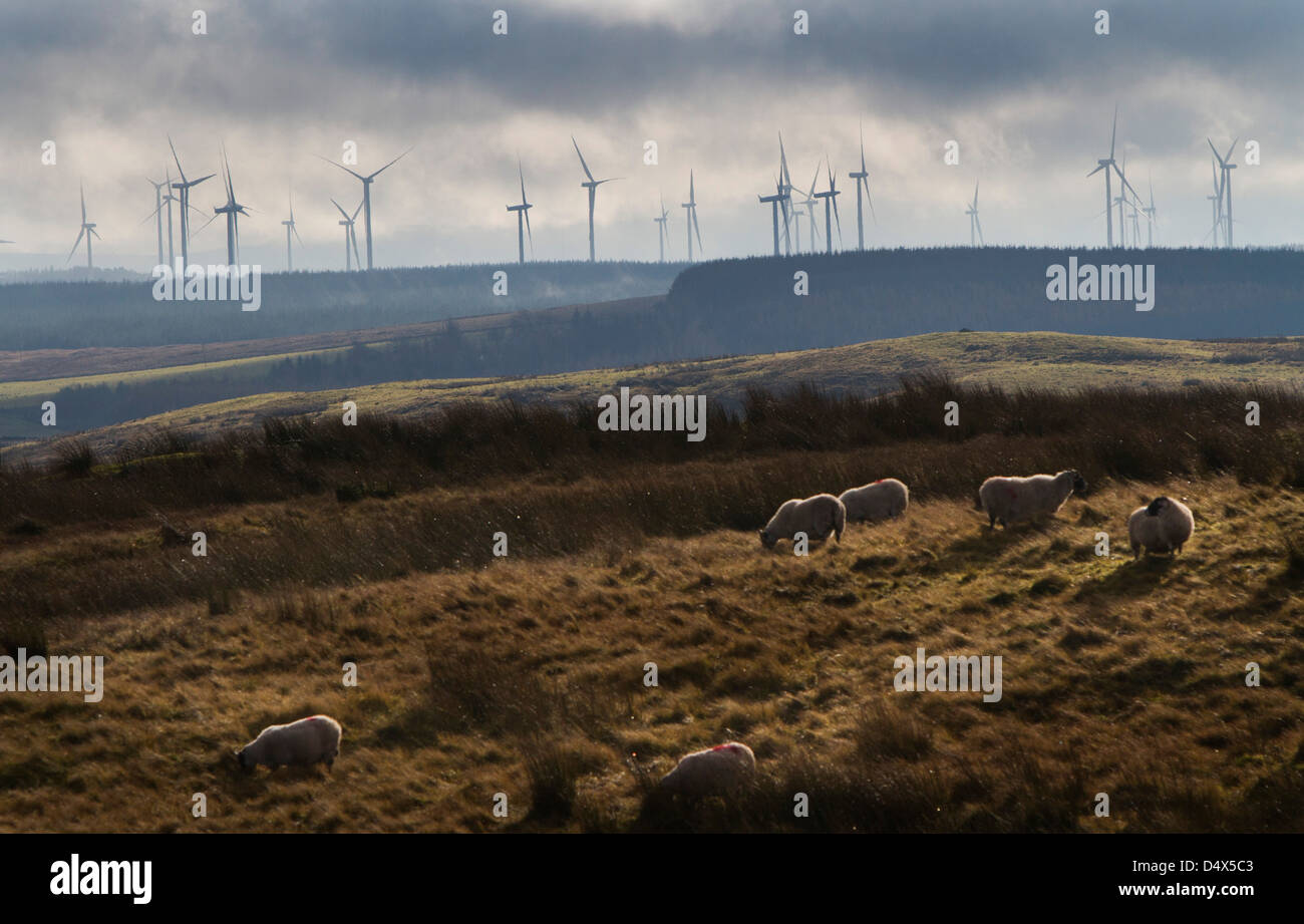A view of ScottishPower's Whitelee wind farm, East Renfrewshire. Stock Photo