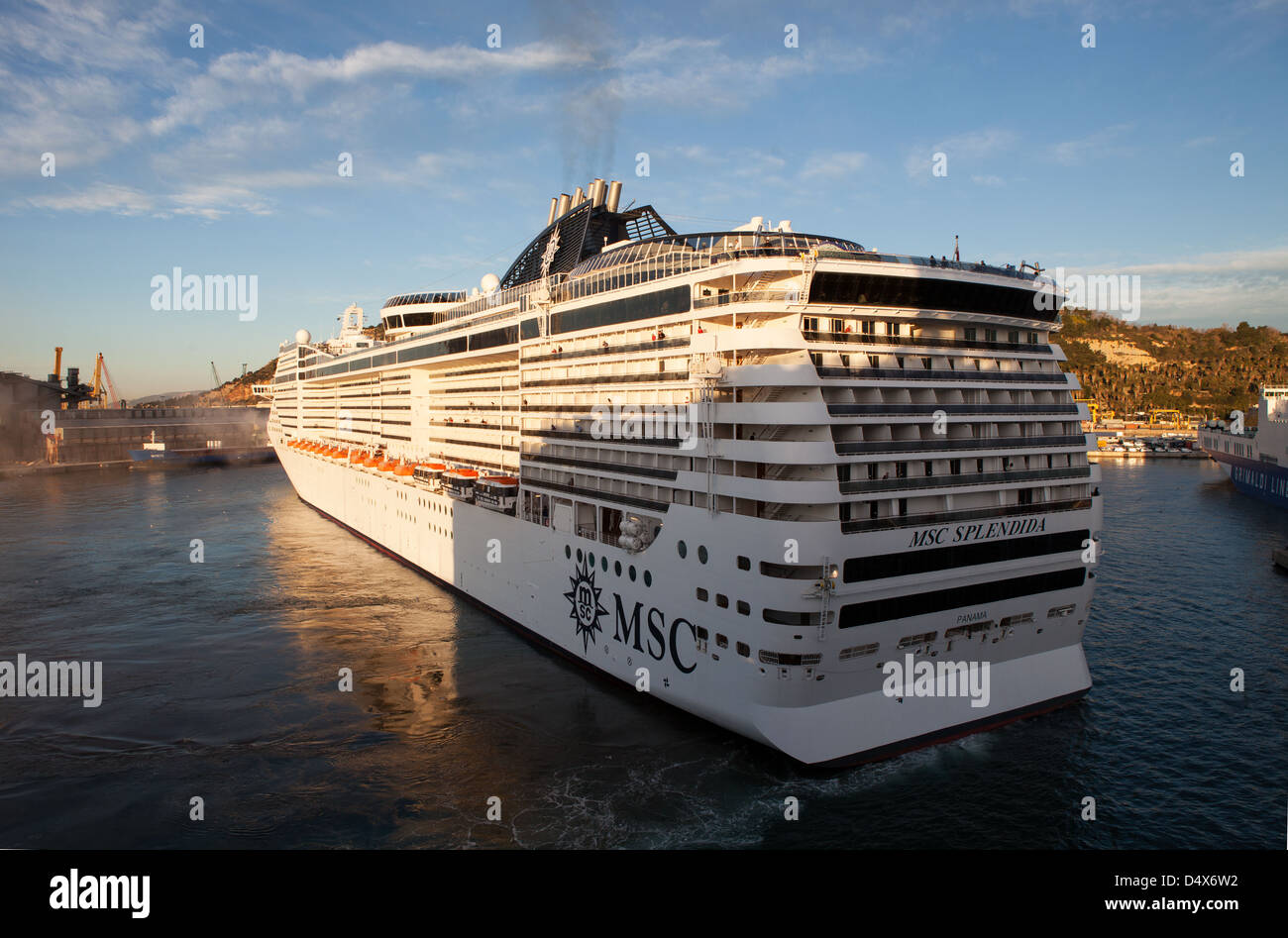 MSC Splendida cruise ship puts in to Barcelona Harbour Stock Photo - Alamy