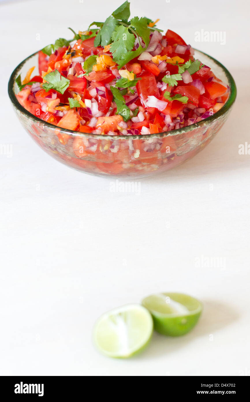 Salsa and Lime Stock Photo