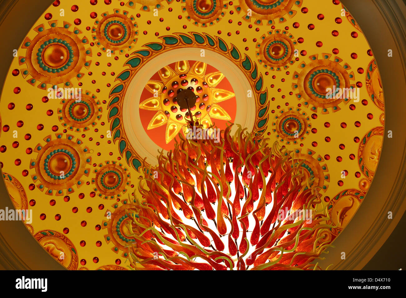 Ceiling and light fixture in the Atlantis hotel, Dubai, United Arab