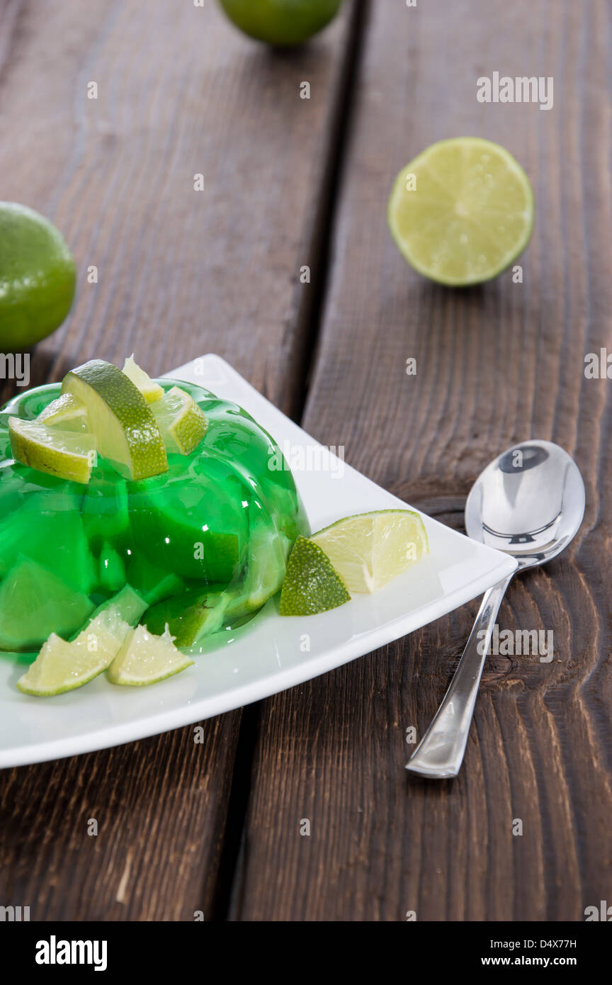 Portion of homemade Lime Jello Stock Photo Alamy