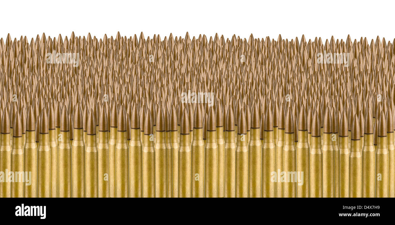 Sea of Bullets on white Stock Photo