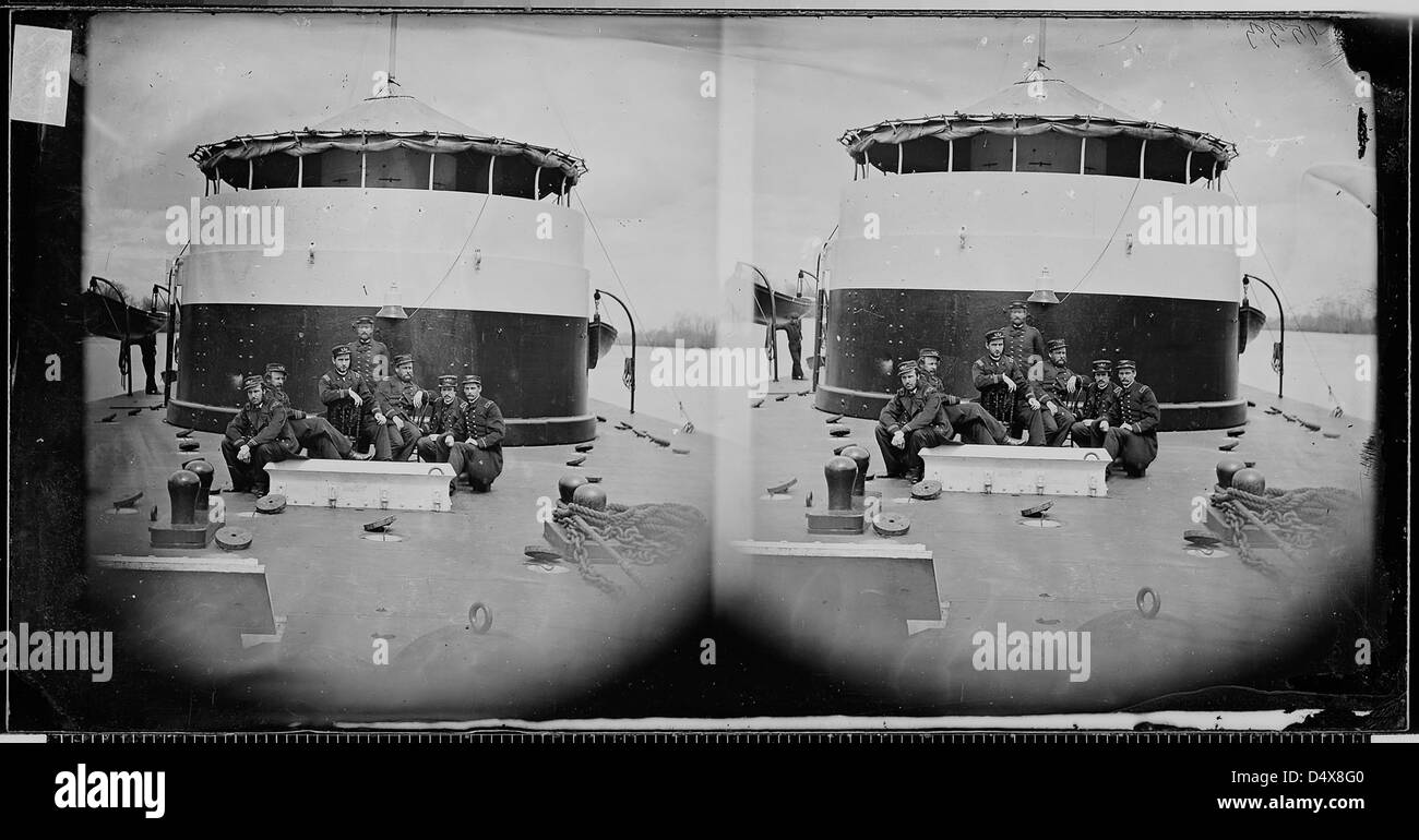 Officers on deck of monitor "Mahopac Stock Photo Alamy