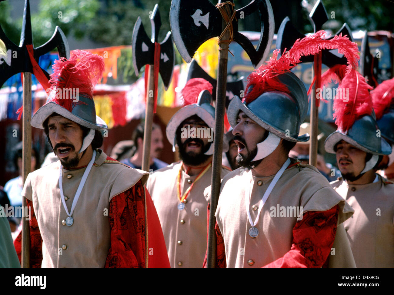 conquistadors march in the Fiesta de Santa Fe celebration Stock Photo