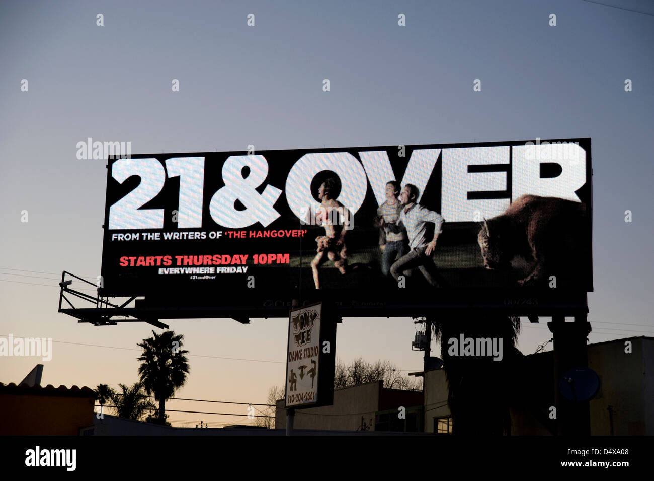 Digital billboard at dusk in Los Angeles Stock Photo