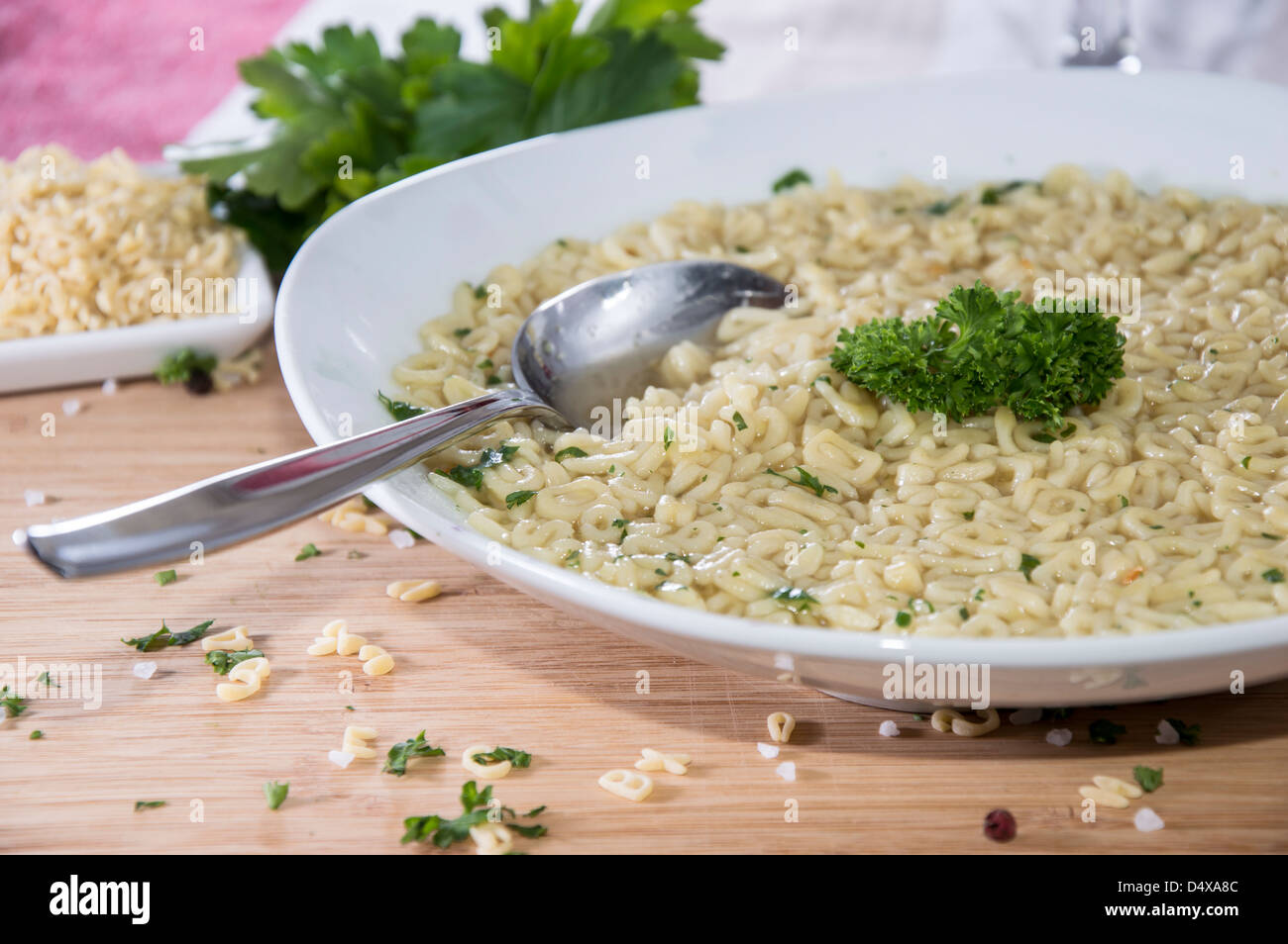 Alphabet spaghetti hi-res stock photography and images - Alamy