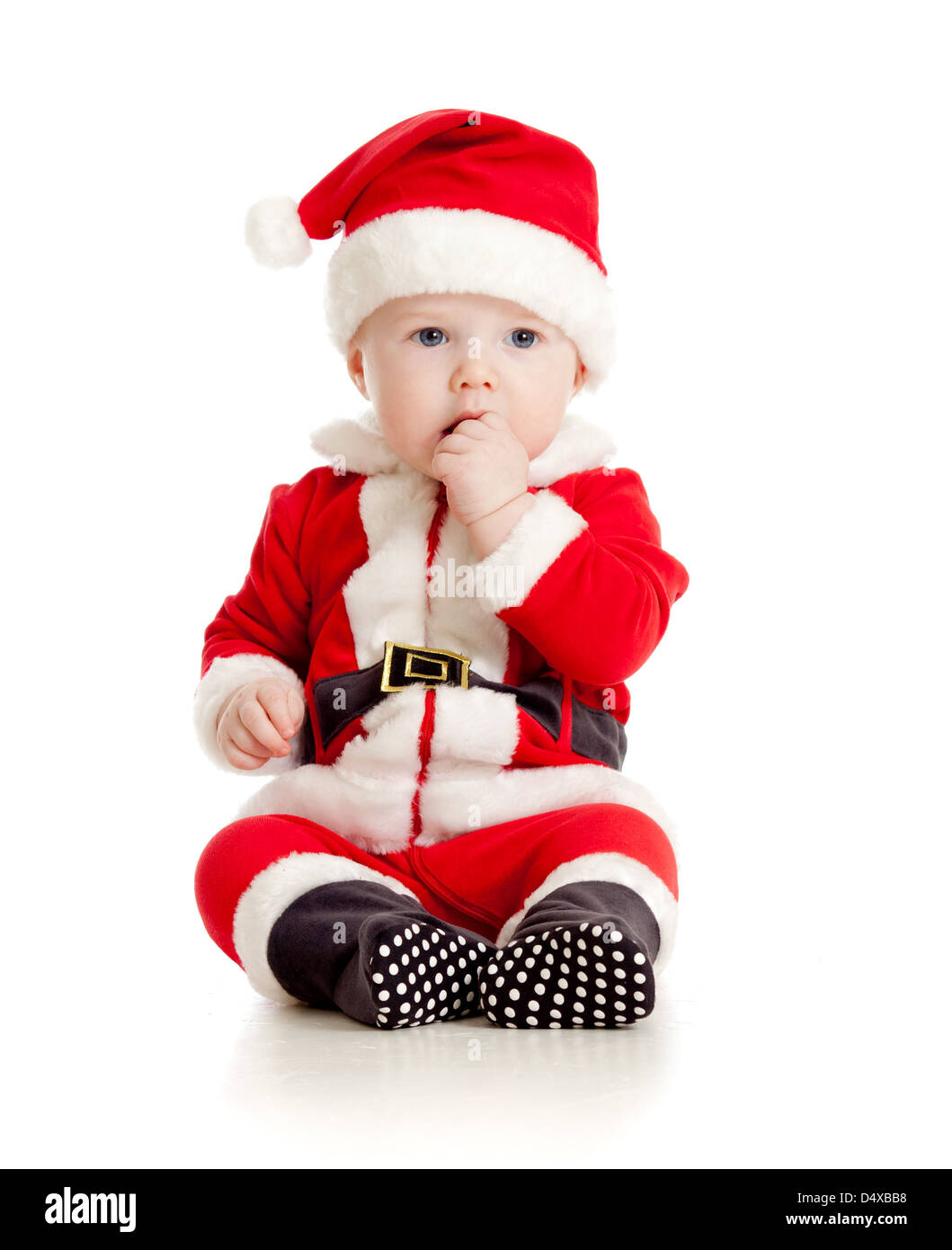 cute baby in Santa Claus clothes Stock Photo - Alamy