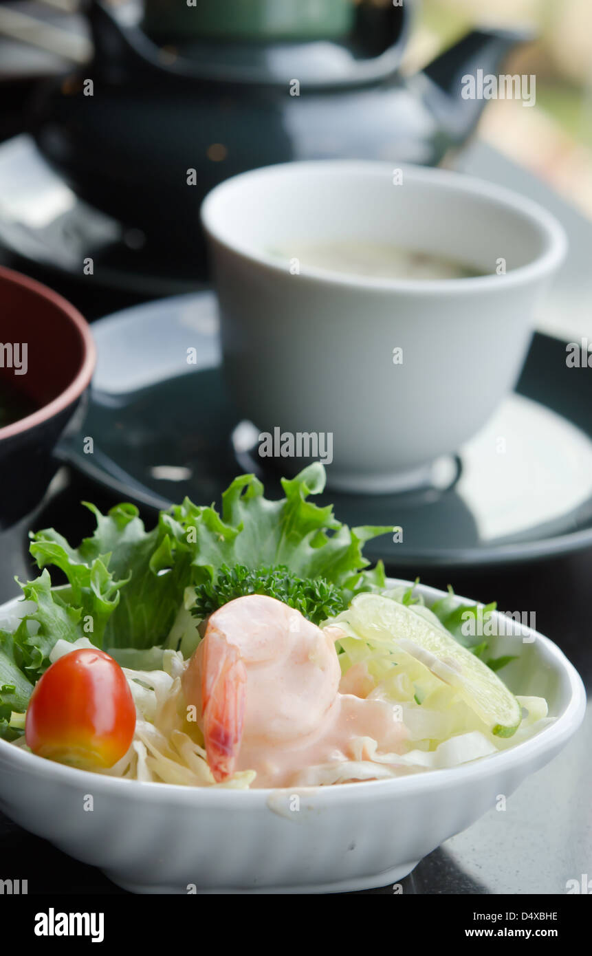 deluxe salad with shrimp and white cream sauce Stock Photo Alamy