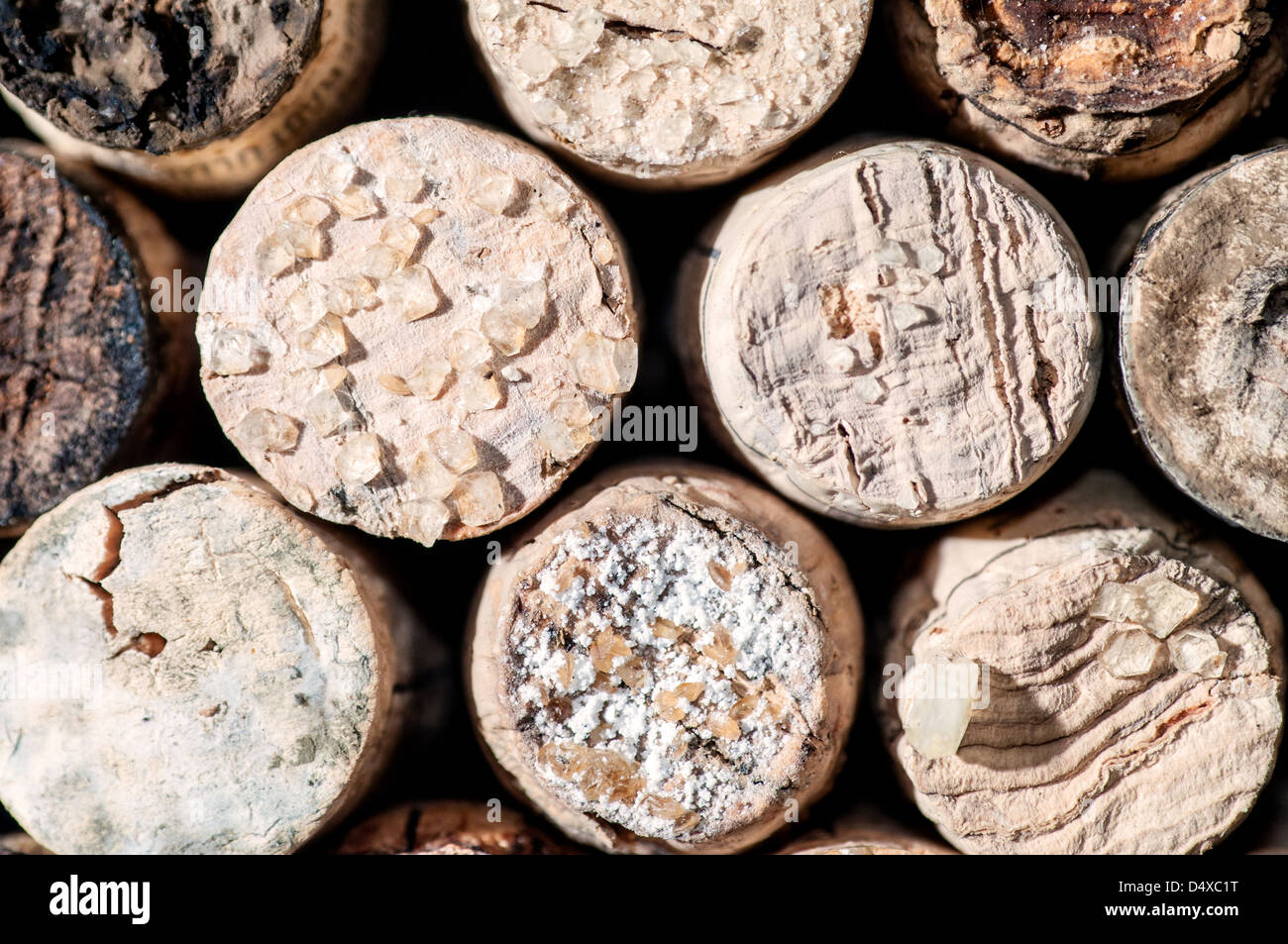 Wine Acid Falls Out in Old Bottles and Turns Into Crystals on the Corks