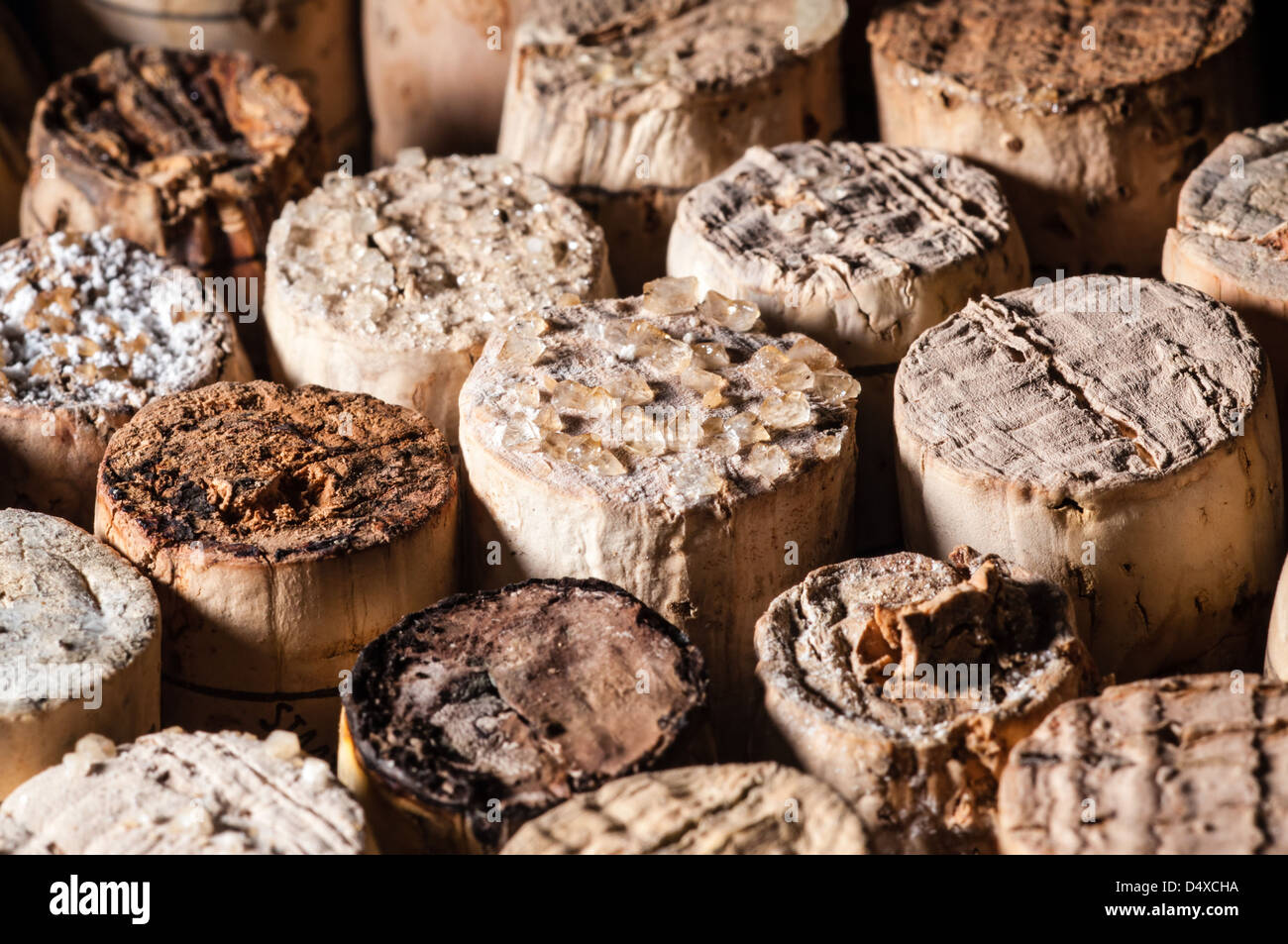 Wine Acid Falls Out in Old Bottles and Turns Into Crystals on the Corks