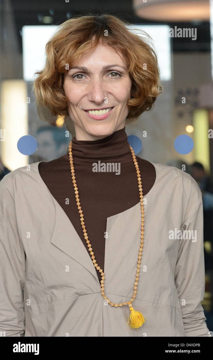 Israeli Nilli Israeli writer Nili Landesman poses at the book fair in Leipzig ...