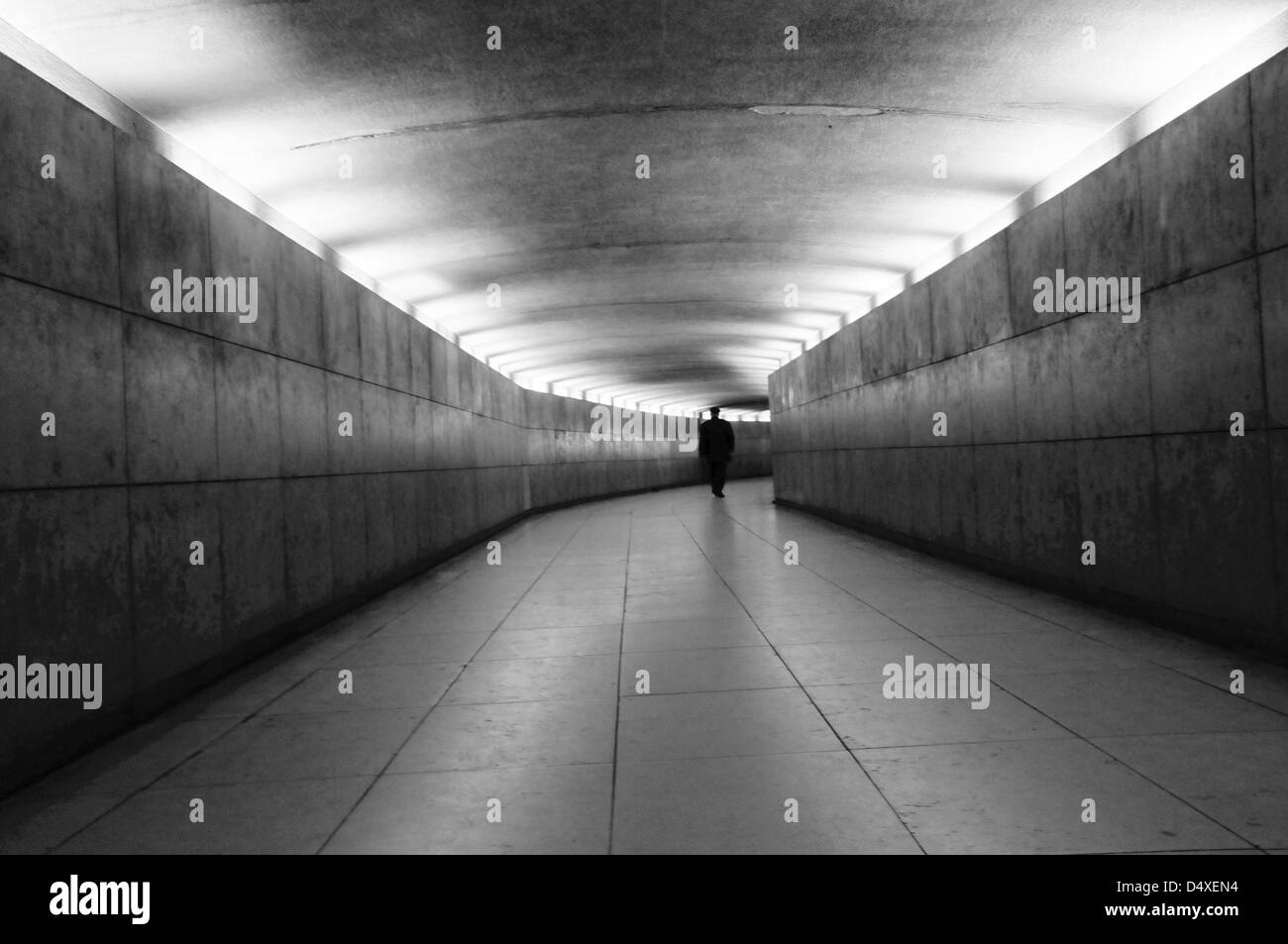 Film Noir Silhouette Stock Photos & Film Noir Silhouette Stock Images ... Silhouette Man Walking Tunnel