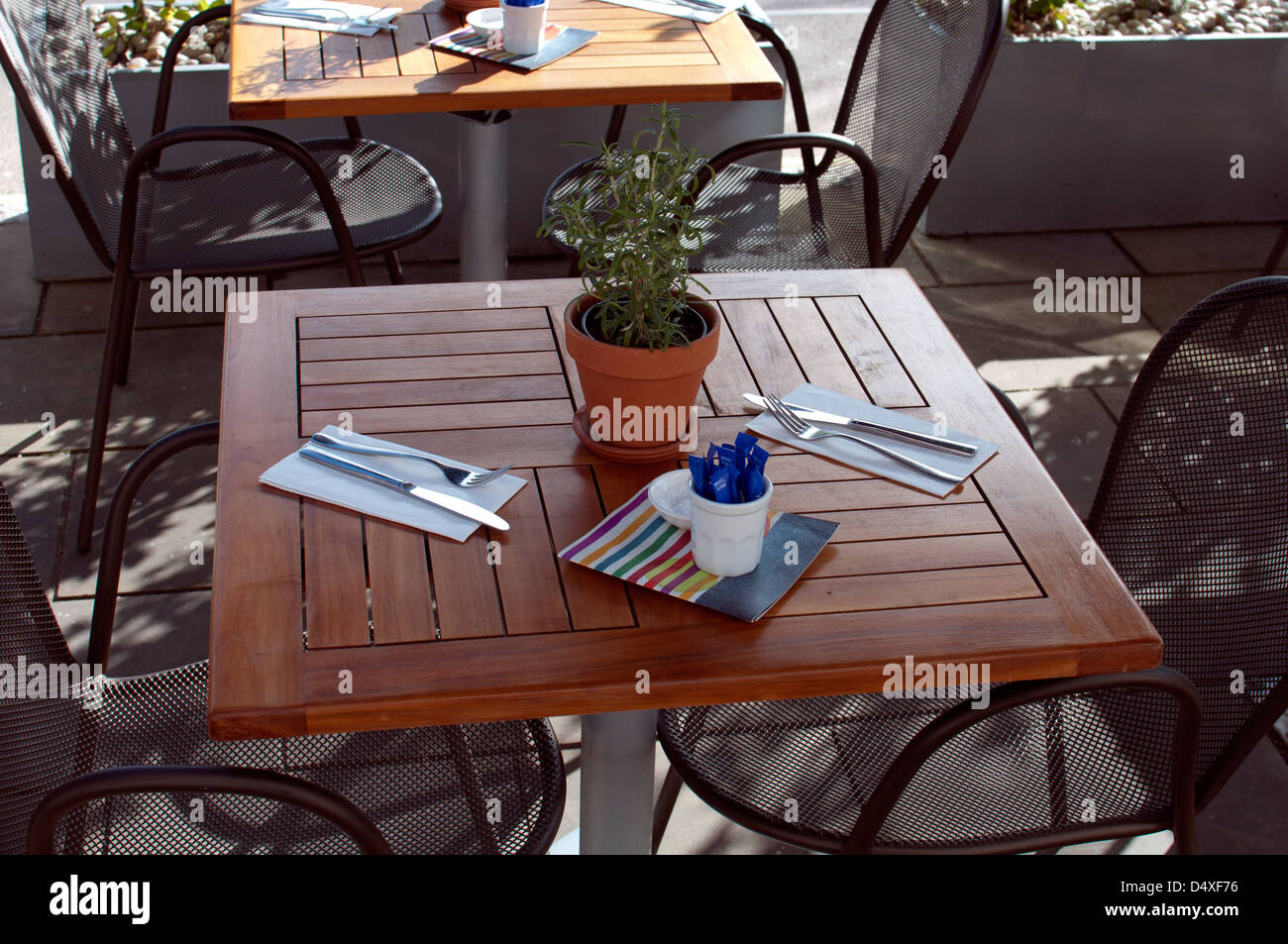 Cafe table setting Stock Photo
