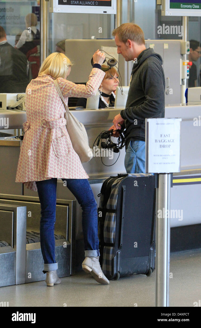 Jan Hahn seen at Tegel airport with an unidentified female who has a strong resemblance to hismer girlfriend Mirjam Stock Photo