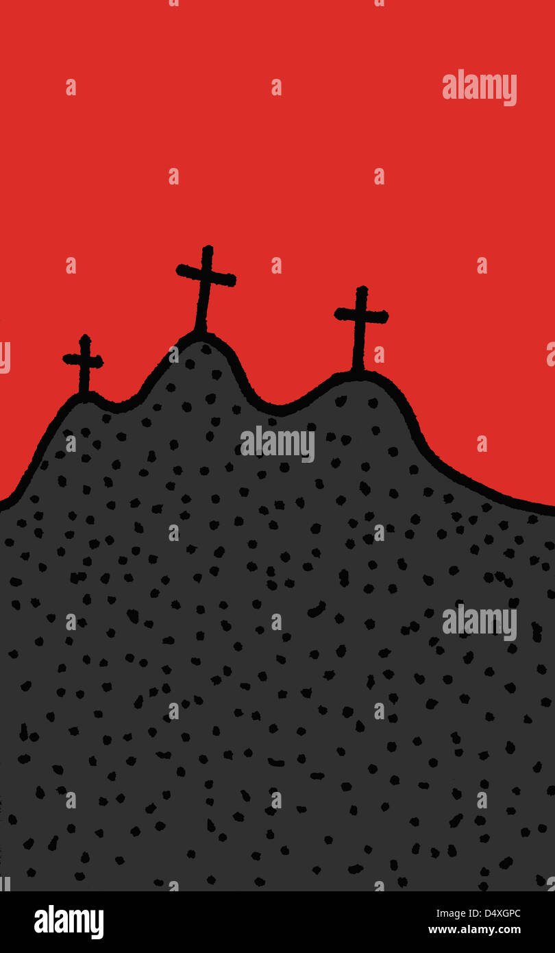 Three crosses on a hill Stock Photo Alamy