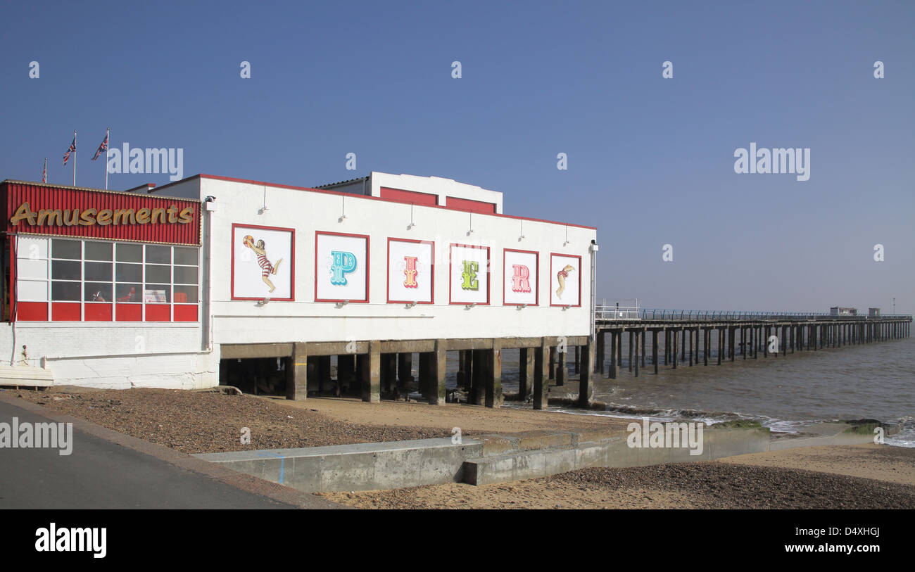 felixstowe pier on the suffolk coast Stock Photo