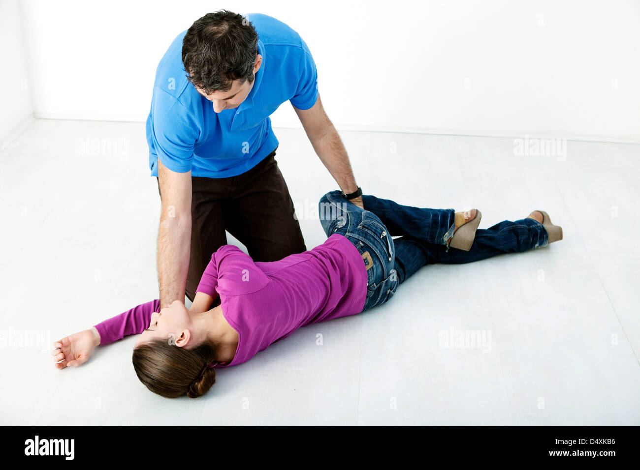 Recovery Position First Aid High Resolution Stock Photography and