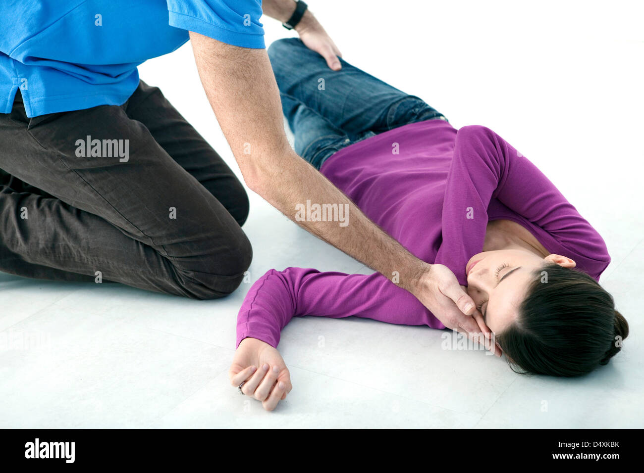 First Aid Recovery Position High Resolution Stock Photography and