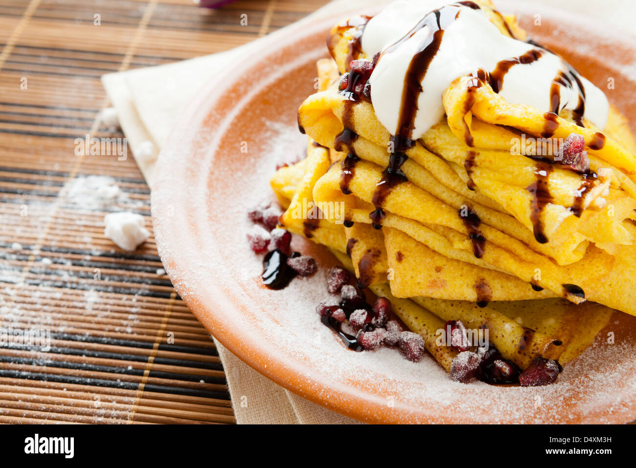 Yellow pancakes hires stock photography and images Alamy