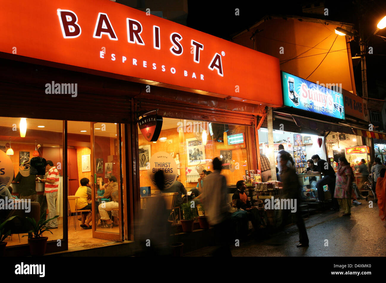 Barista Coffee shop on The Mall in Mussoorie. Stock Photo