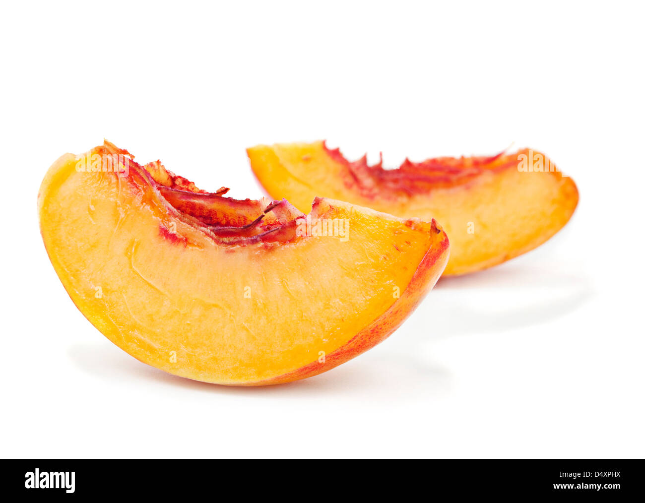 Nectarine peach family fruit isolated on white Stock Photo Alamy