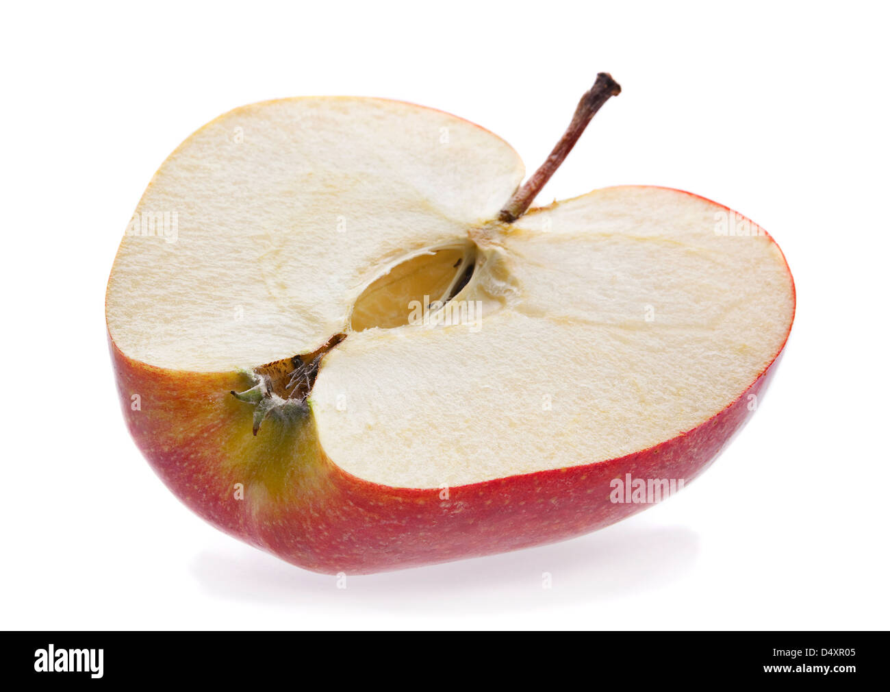Apple part closeup isolated on white Stock Photo
