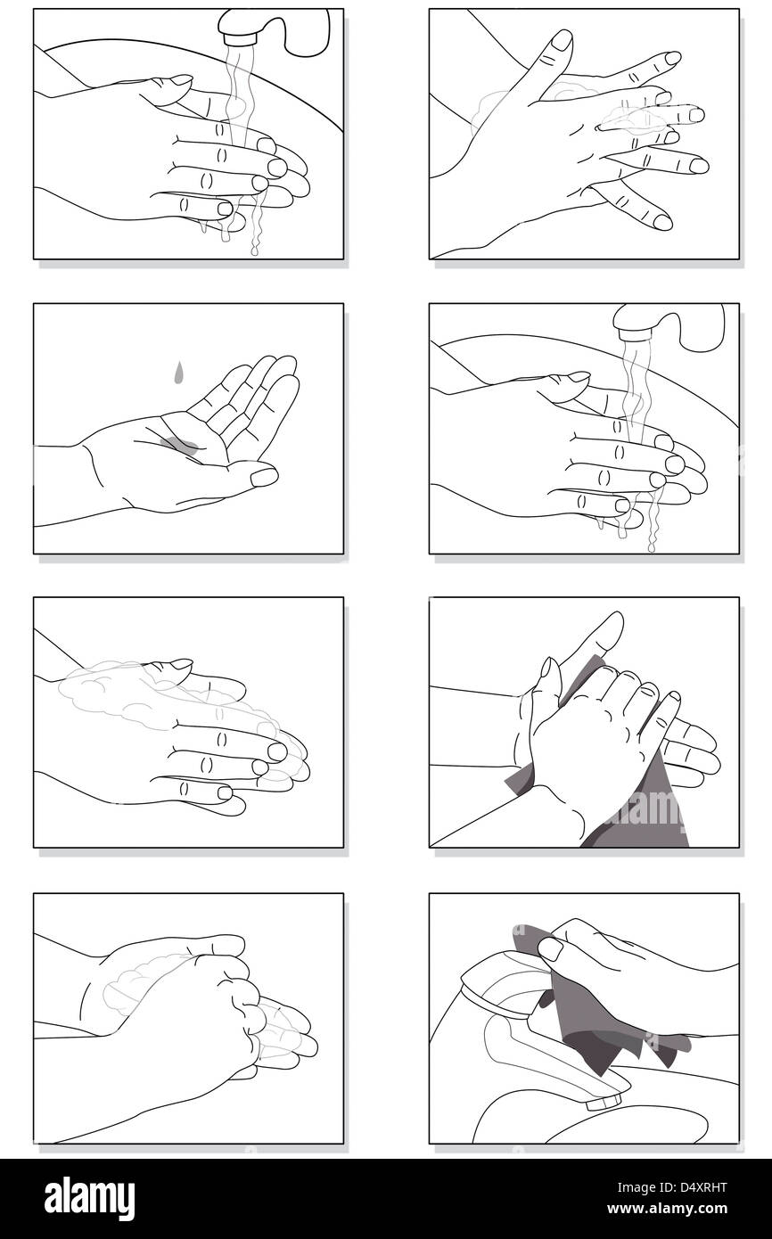 HAND WASHING Stock Photo