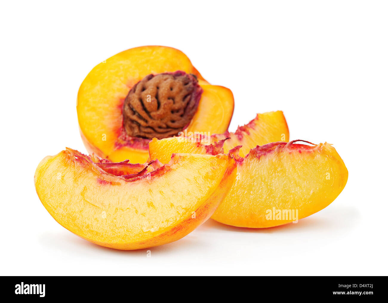 Nectarine peach family fruit isolated on white Stock Photo Alamy