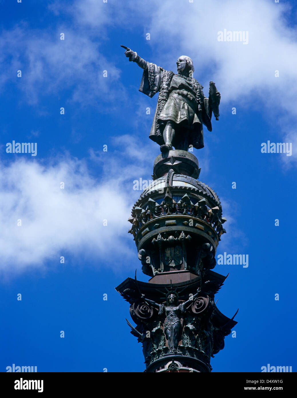 Statue of Columbus, Barcelona, Catalonia, Spain Stock Photo