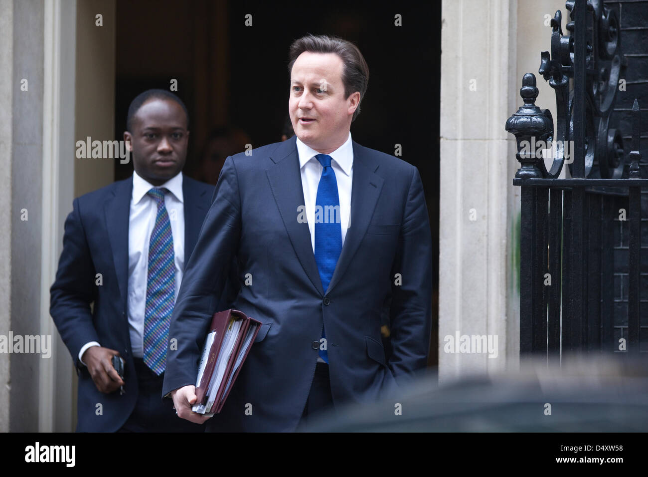 Downing Street, London, UK. 20th March 2013.   Prime Minister David Cameron leaving Downing Street before George Osborne, Chancellor of the Exchequer delivers his fourth budget against a backdrop of slow growth and higher borrowing. Credit:  Jeff Gilbert / Alamy Live News Stock Photo