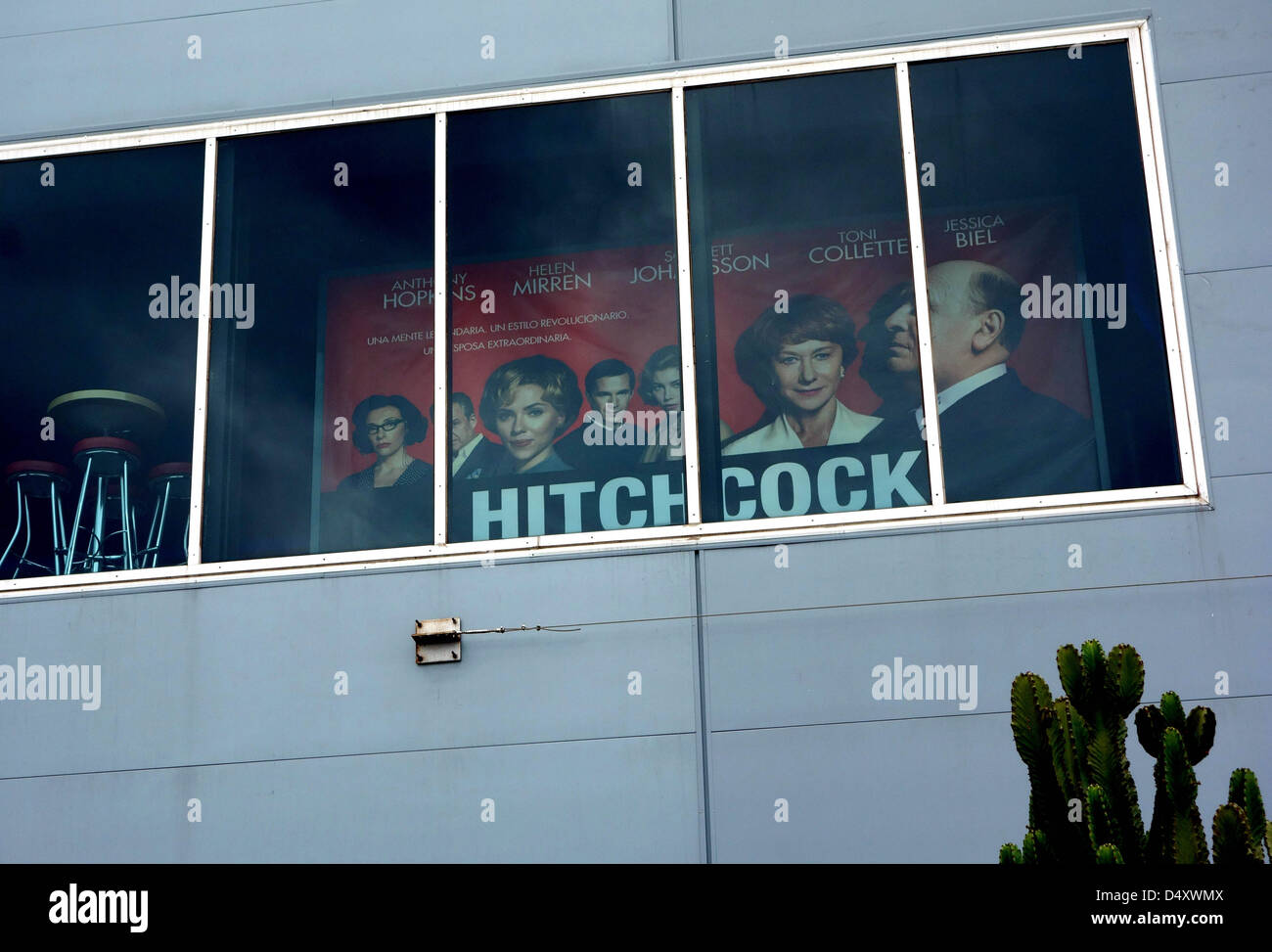Poster for film 'Hitchcock' at multiplex cinema in Santa Cruz de Tenerife, Canary Islands Stock Photo