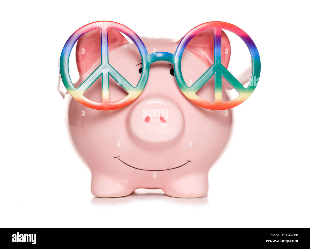 hippy piggy bank studio cut out Stock Photo