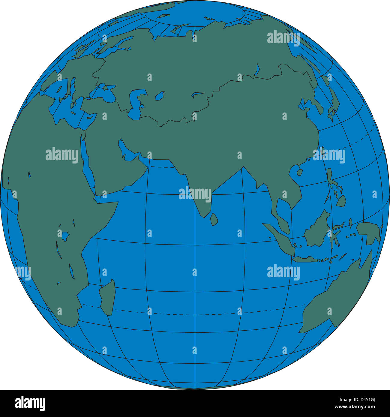 World map globe South Asia Stock Photo
