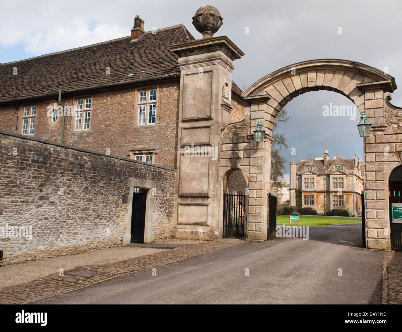 The Entrance to Corsham Court, Corsham Wiltshire England UK Stock Photo