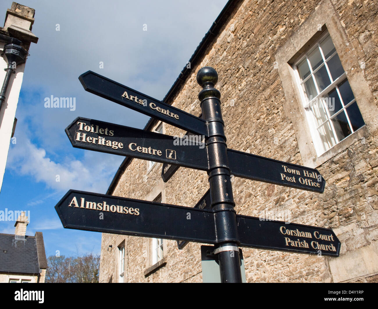 Sign post in Corsham Wiltshire England UK Stock Photo