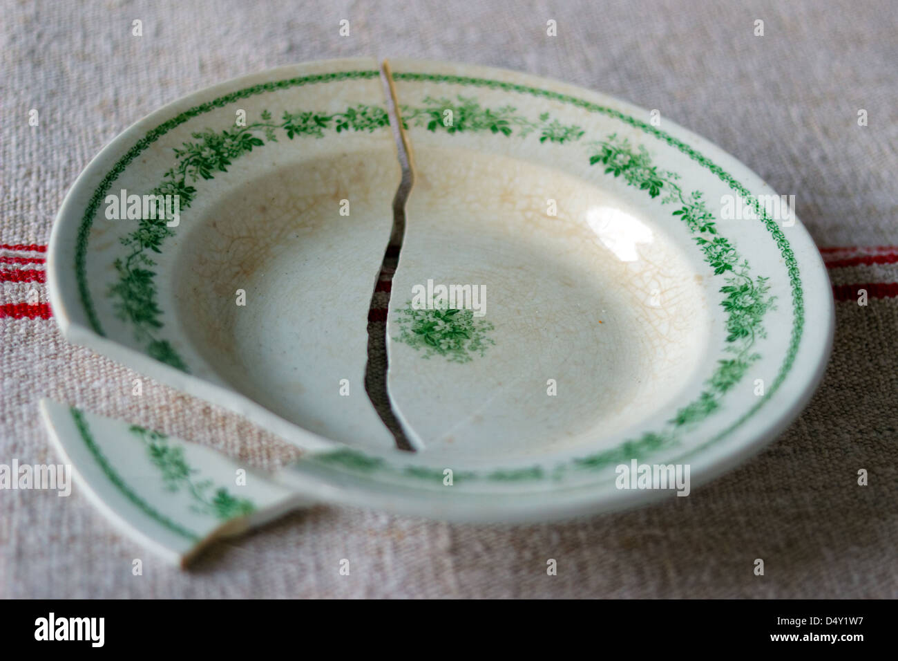 Broken cracked china plate Stock Photo Alamy