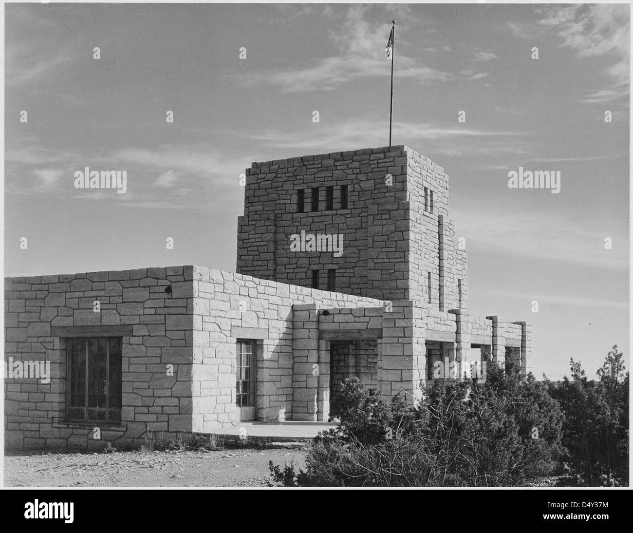 A close-up photo of the 'Elevator House' in Carlsbad Caverns National Park, New Mexico, captured by Ansel Adams. The image showcases the natural beauty of the cavern. Stock Photo