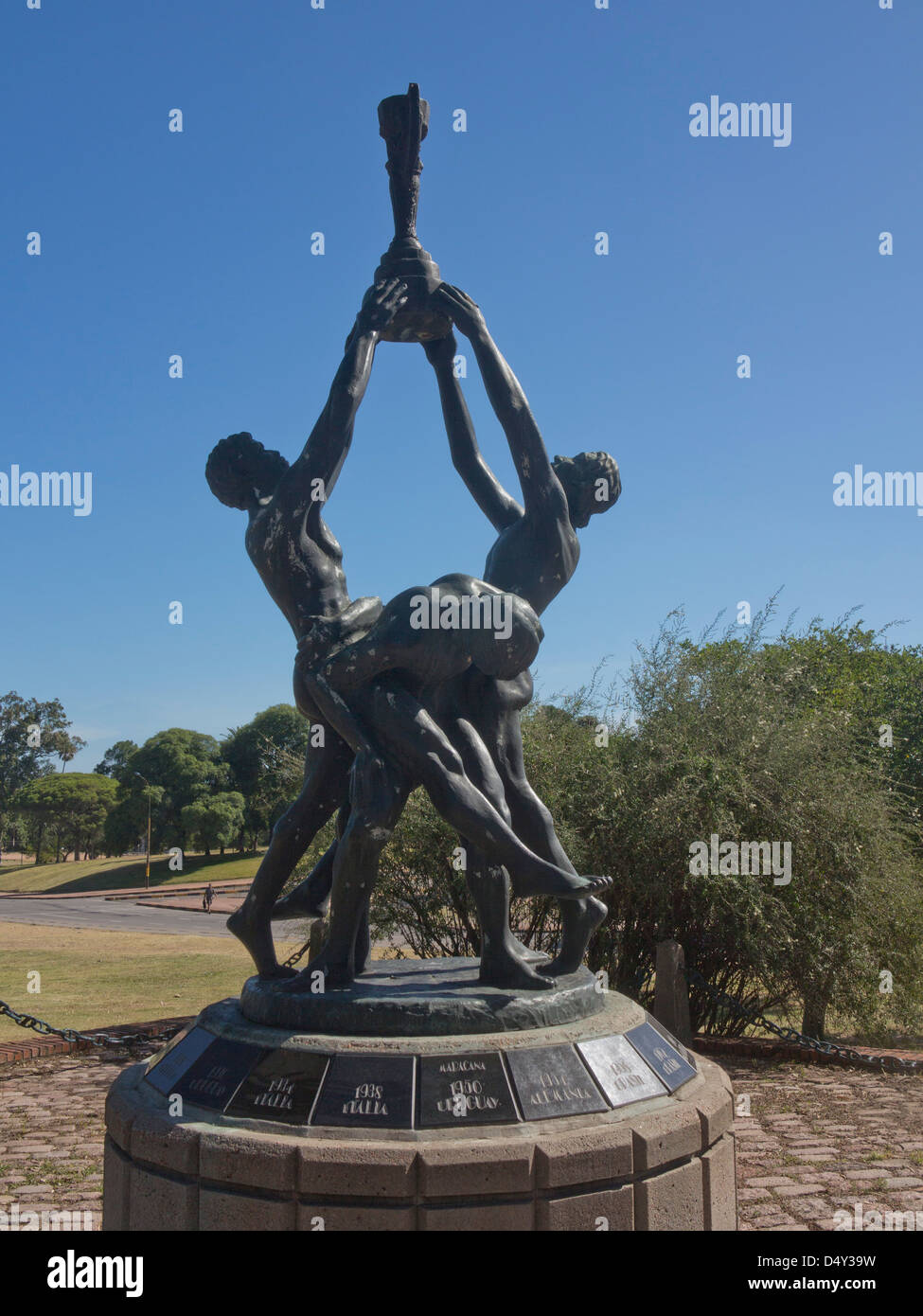 Monument to the football World cups won by the national team. Montevideo, Uruguay Stock Photo