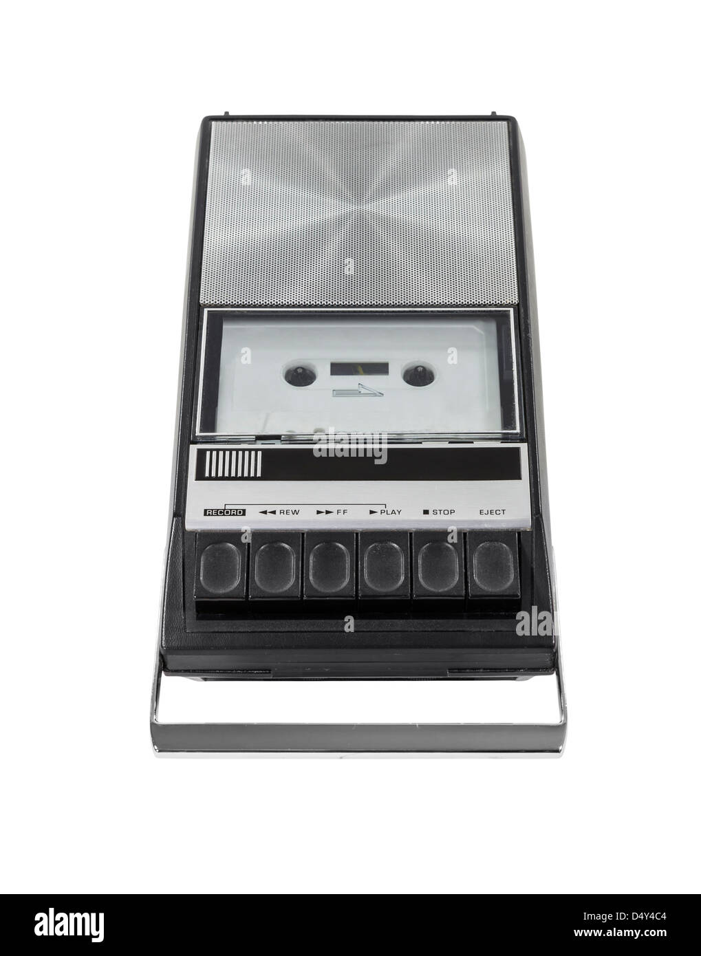 Vintage cassette tape player recorder isolated with clipping path. Stock Photo