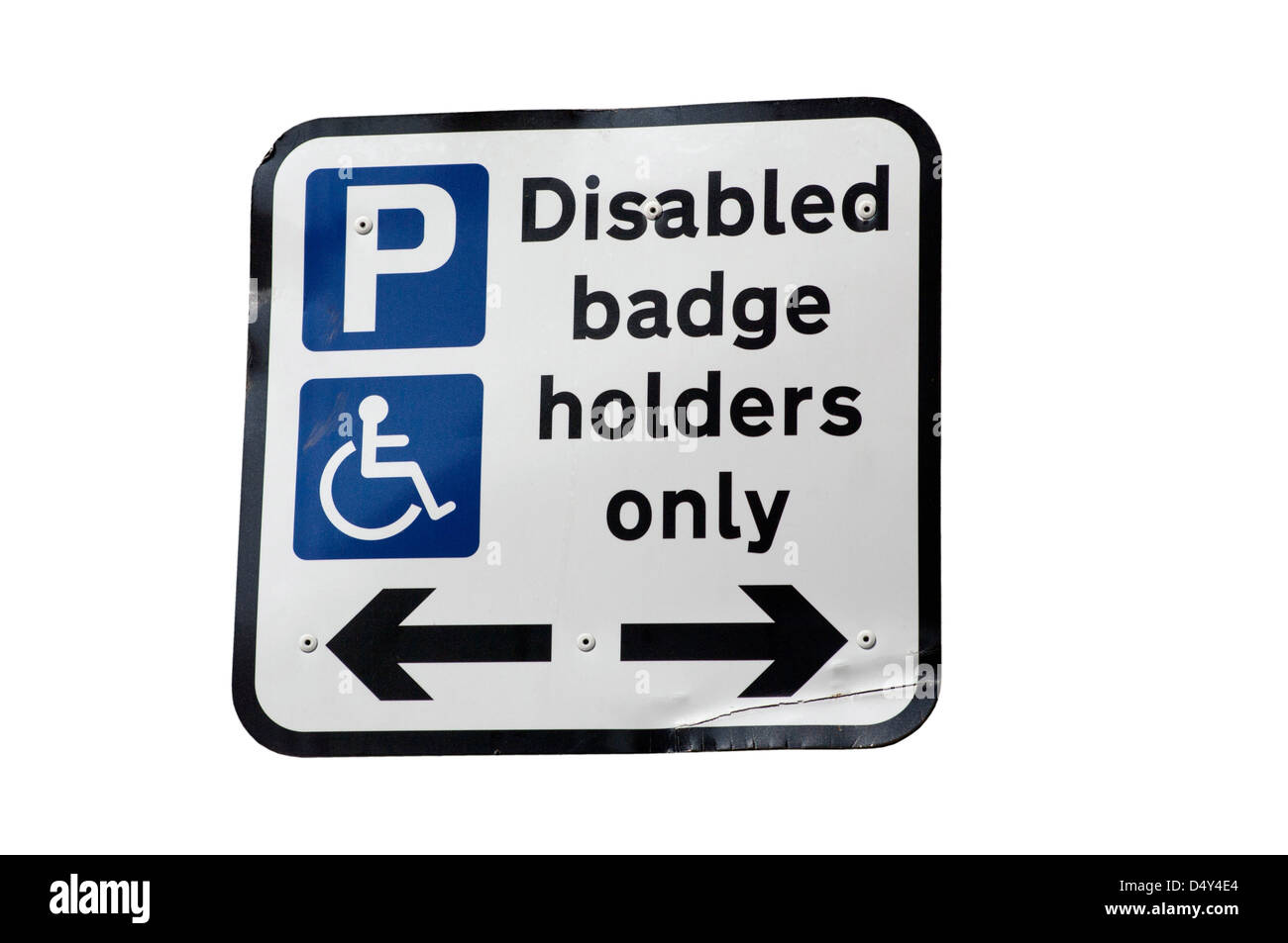 Disabled Badge Holder Only Parking Sign UK Stock Photo
