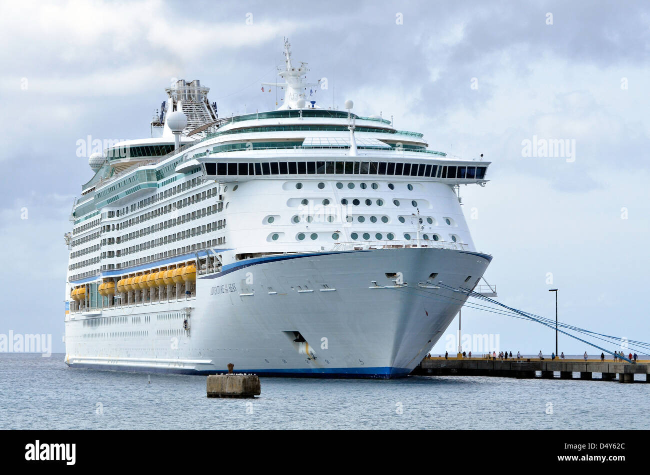 Cruise ship docked at Frederiksted, St. Croix, U.S. Virgin Islands. Stock Photo