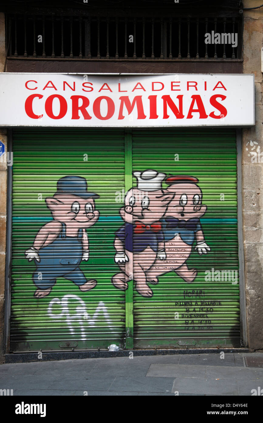 Paintings in Barri Gotic, barcelona, Spain Stock Photo Alamy