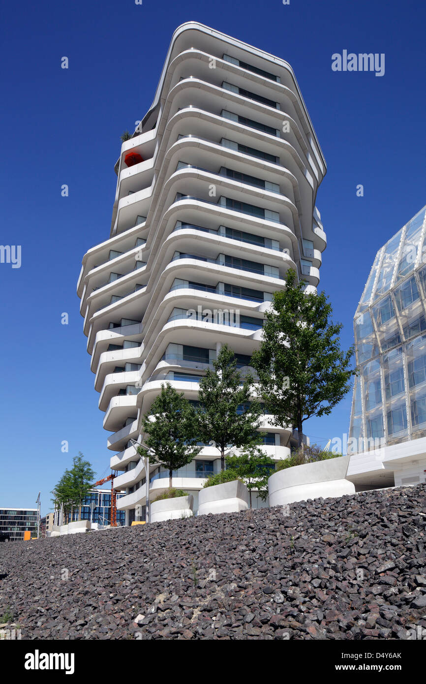 Hamburg, Germany, the Marco Polo Tower in HafenCity Stock Photo ... Hamburg, Germany, the Marco Polo Tower in HafenCity Stock Photo ...