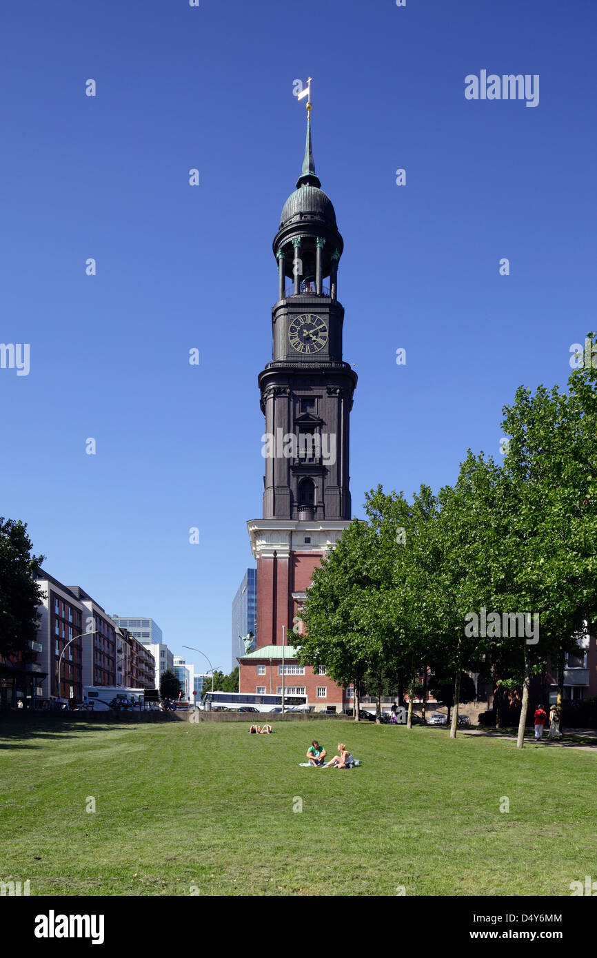 Hamburg, Germany, the main Protestant church of St. Michael Stock Photo ...