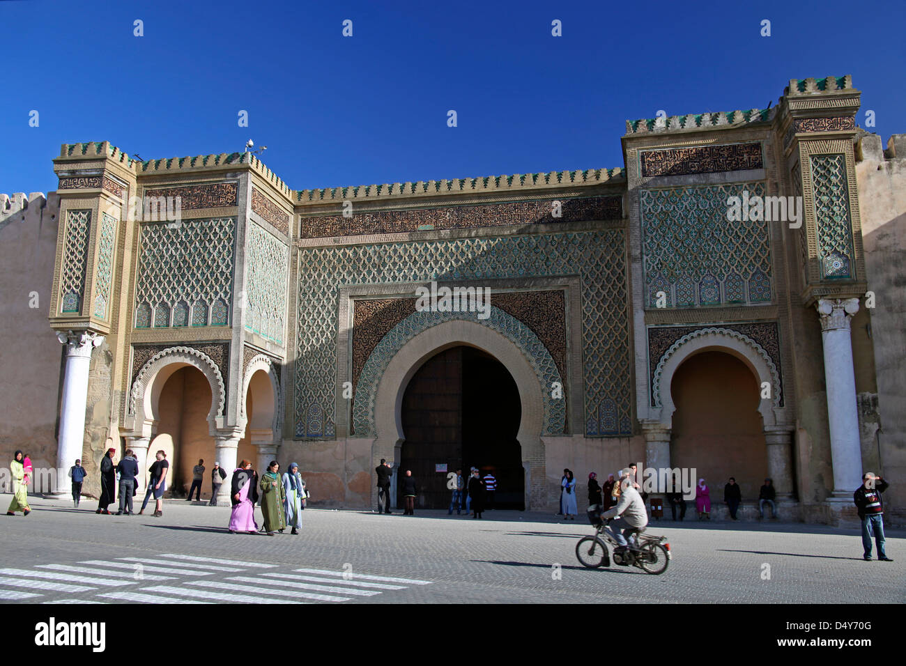 Africa, Morocco, Meknes. Bab el-Mansour gate. Stock Photo