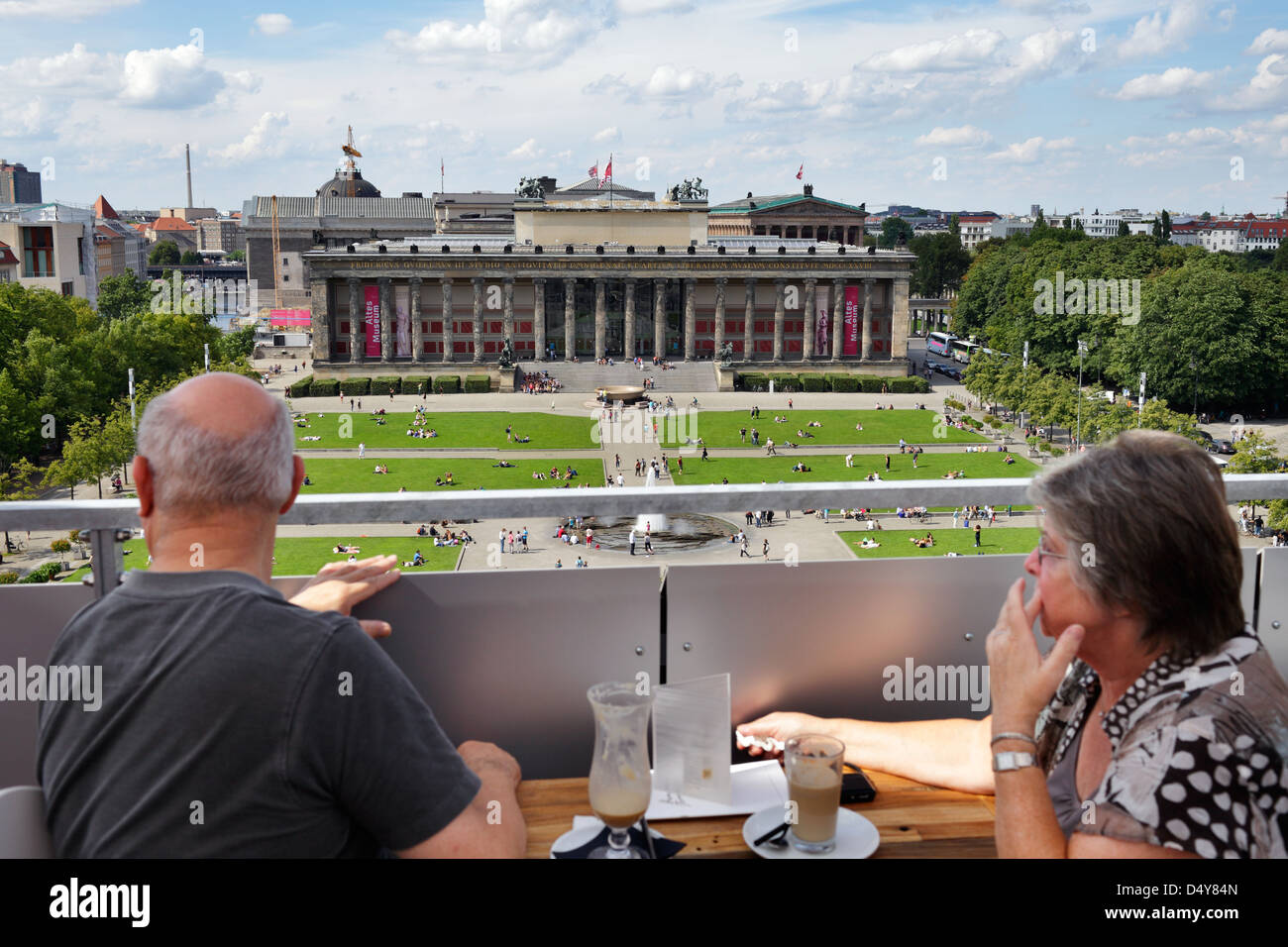 Berlin Germany Tourists On The Terrace Of The Humboldt Box Stock