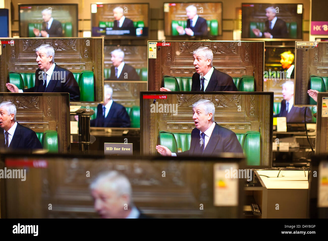 London, UK. 20th March 2013.  The Deputy Speaker of the House of Commons, Lindsay Hoyle, has won acclaim after telling off MPs, including Ed Balls, during the Budget speech.  Credit:  Jeff Gilbert / Alamy Live News Stock Photo